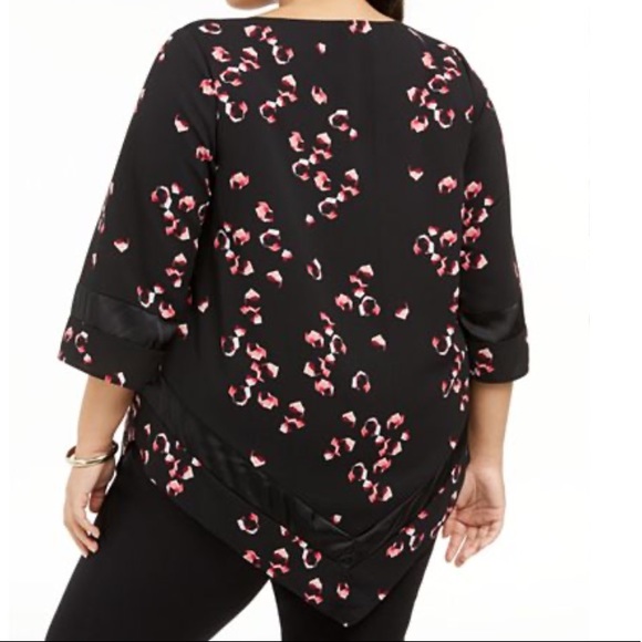 ALFANI PLUS SIZE PRINTED POINTED HEM TOP - Picture 2 of 11